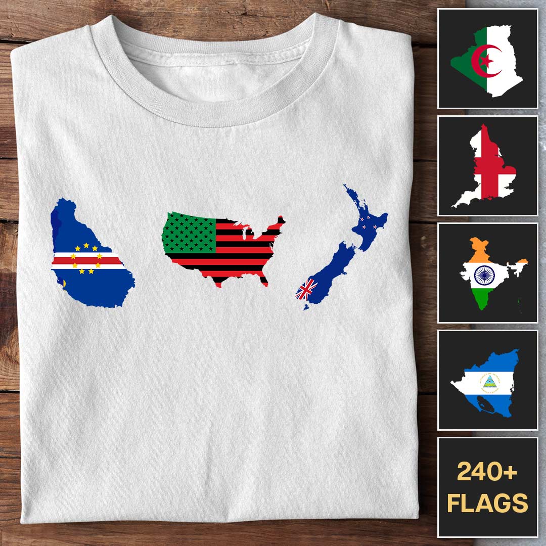Country Map Flags - Customizable T-Shirt - Image 3