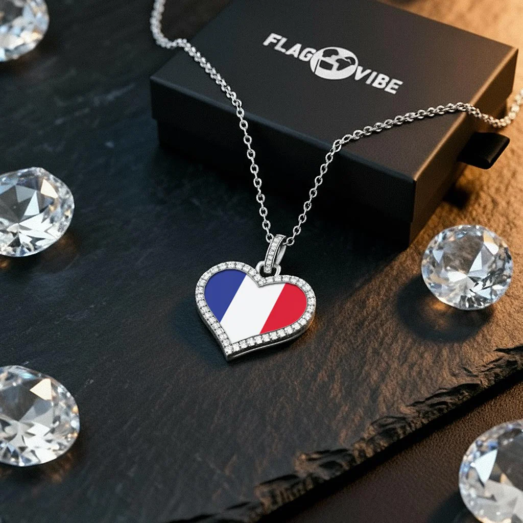 Customizable Flag Heart Necklace - Image 3