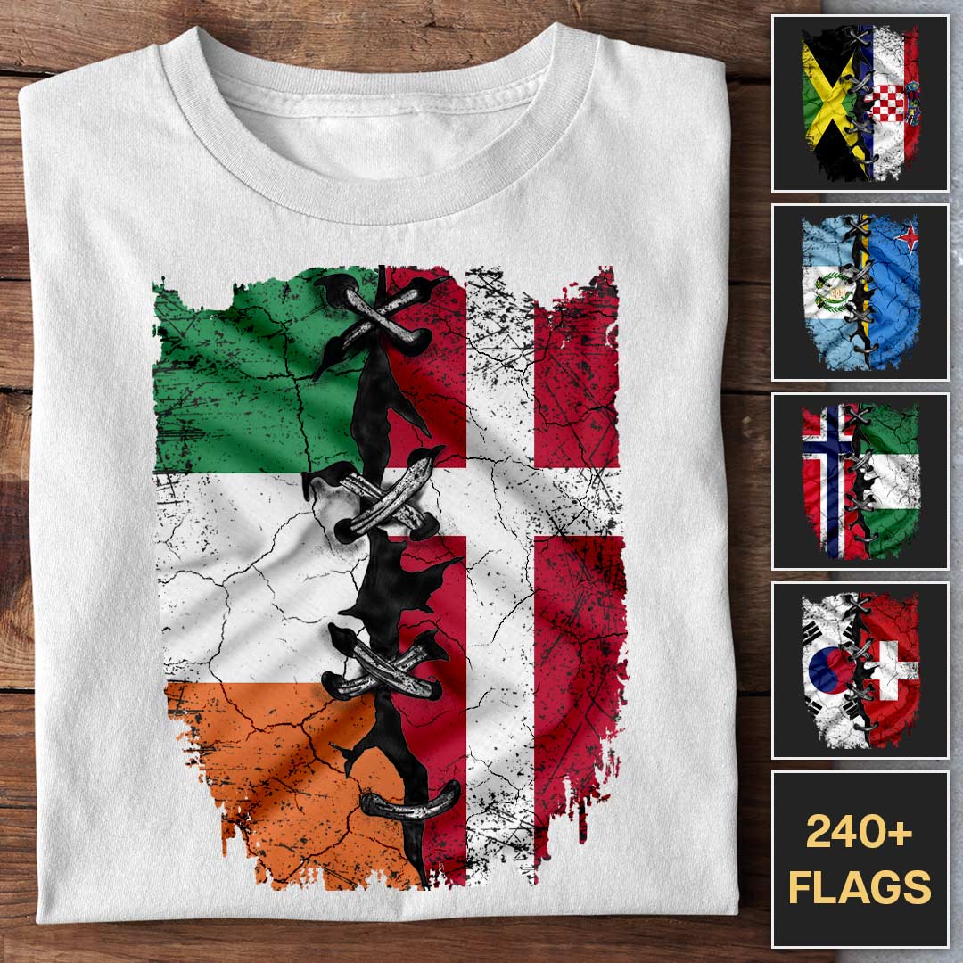 Stitched Together Flags - Customizable T-Shirt - Image 2