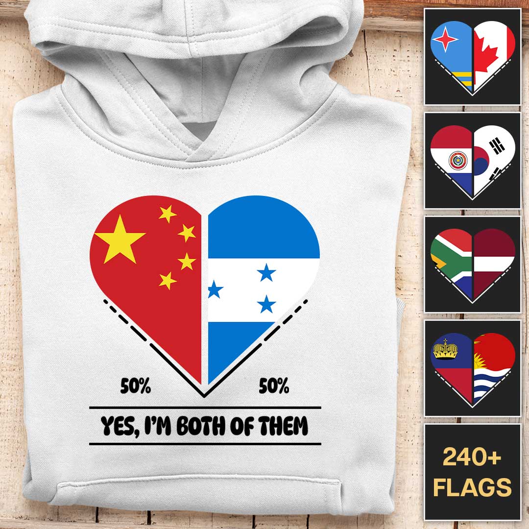 Two Countries Heart - Customizable Hoodie - Image 3