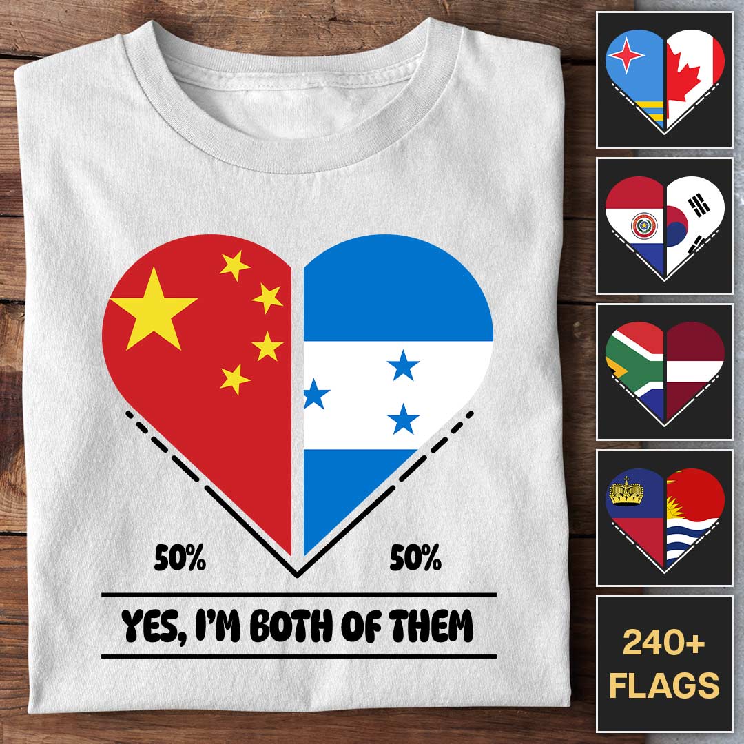 Two Countries Heart - Customizable T-Shirt - Image 3
